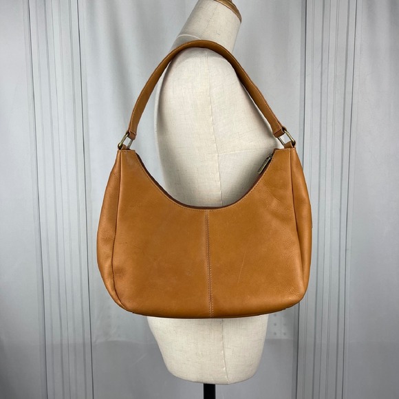 Le Donne - Classic Leather Hobo‎ Handbag - Tan - Picture 1 of 15